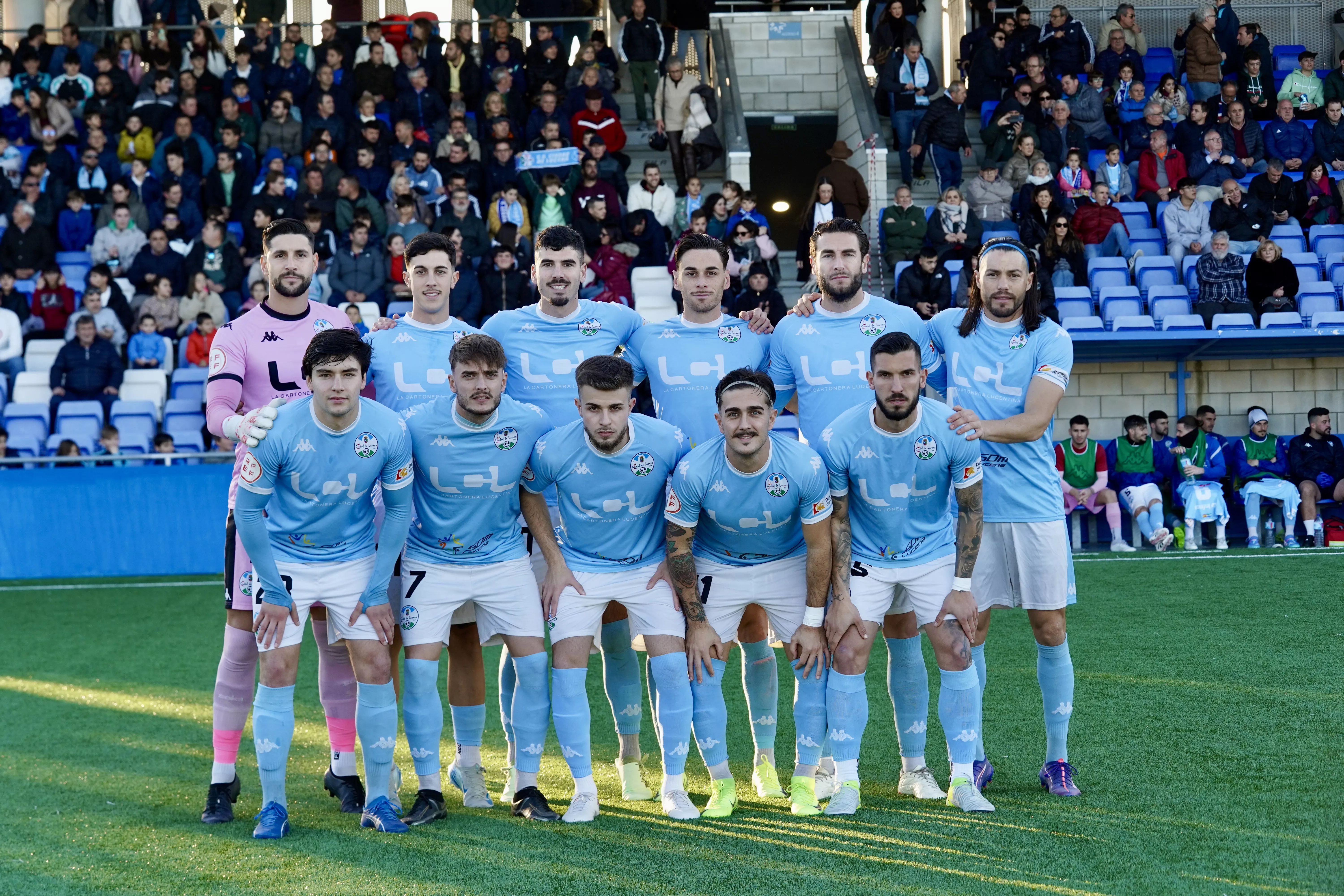 Alineación inicial del Ciudad de Lucena en el último partido como local. Foto: Antonio Dávila