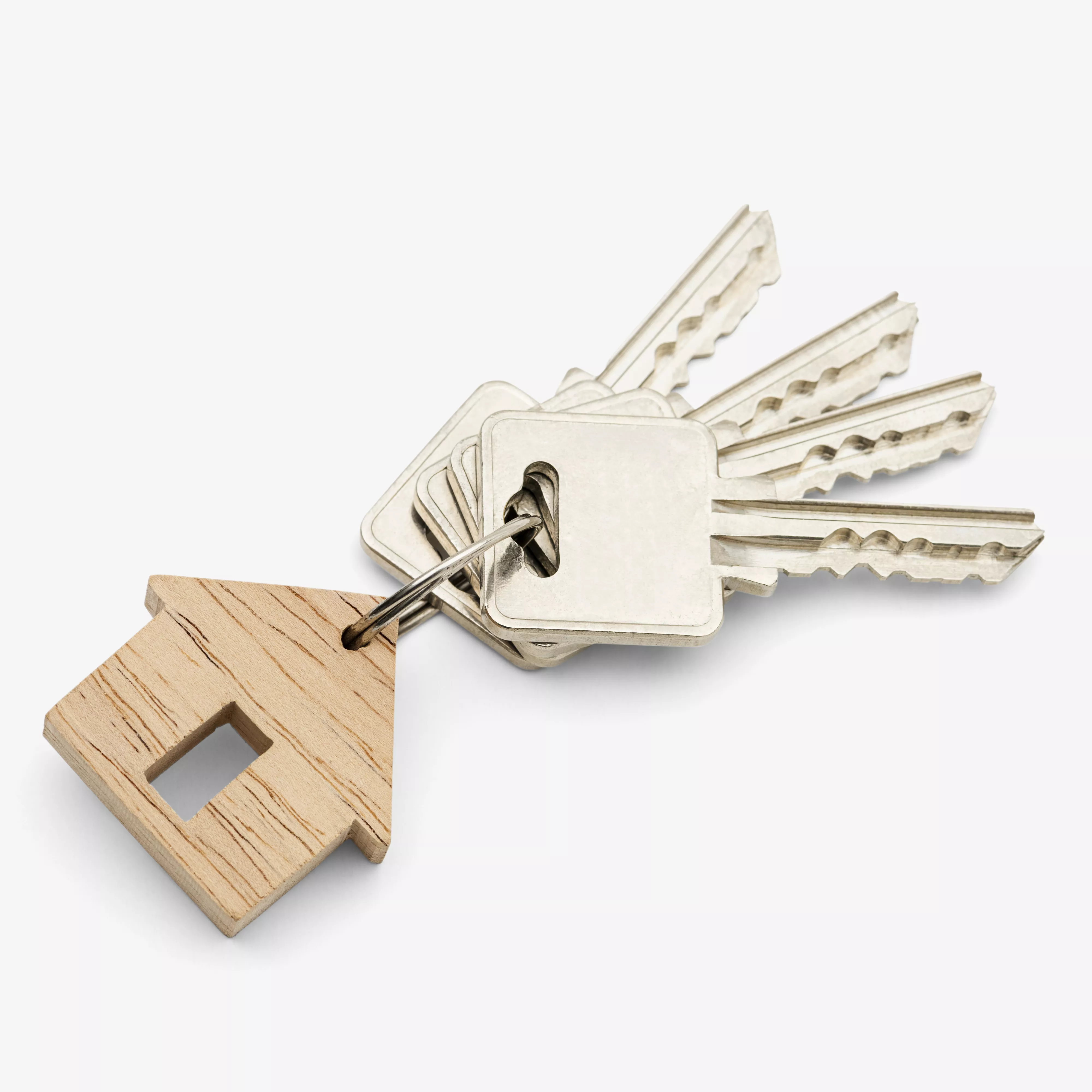 wooden keychain white