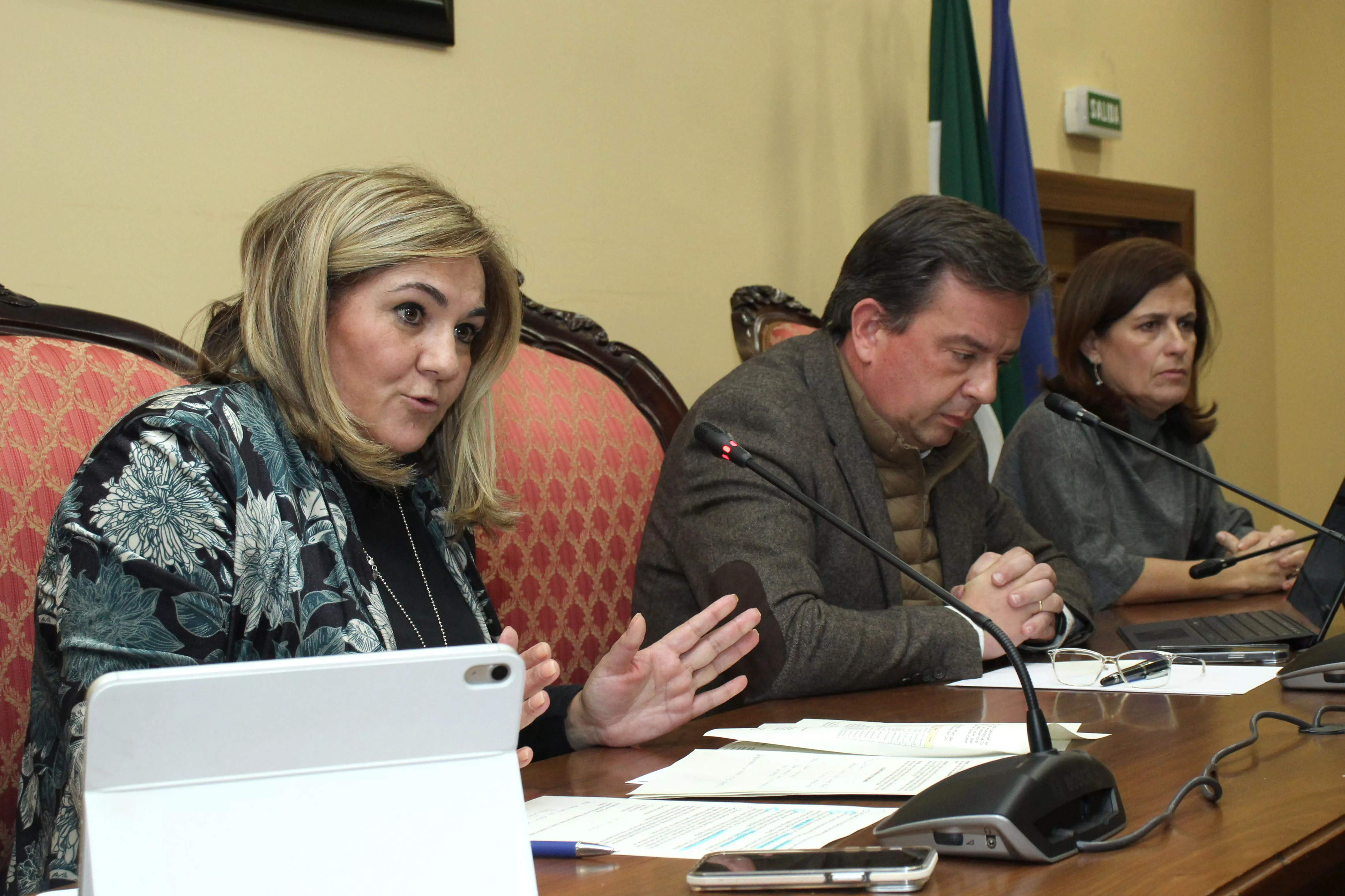 María de la O Redondo, concejala de Fondos Europeos, durante una de sus intervenciones en el pleno.