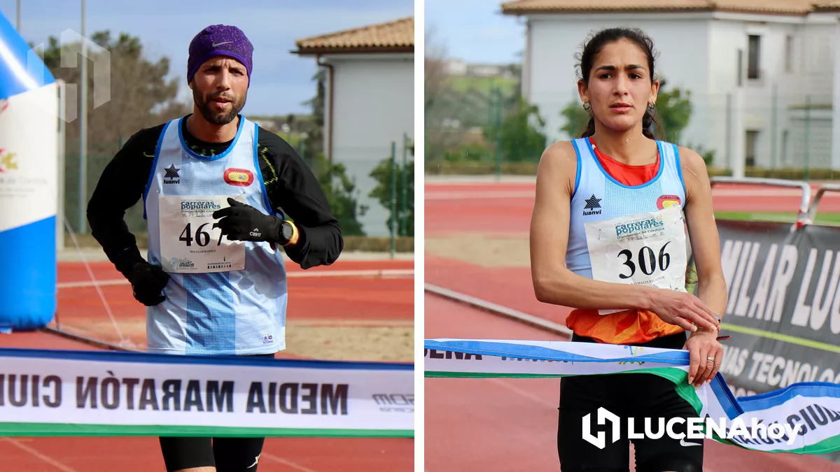 Mousaab Hadout y Nauhalia El Gazouir se imponen en la Media Maratón de Lucena