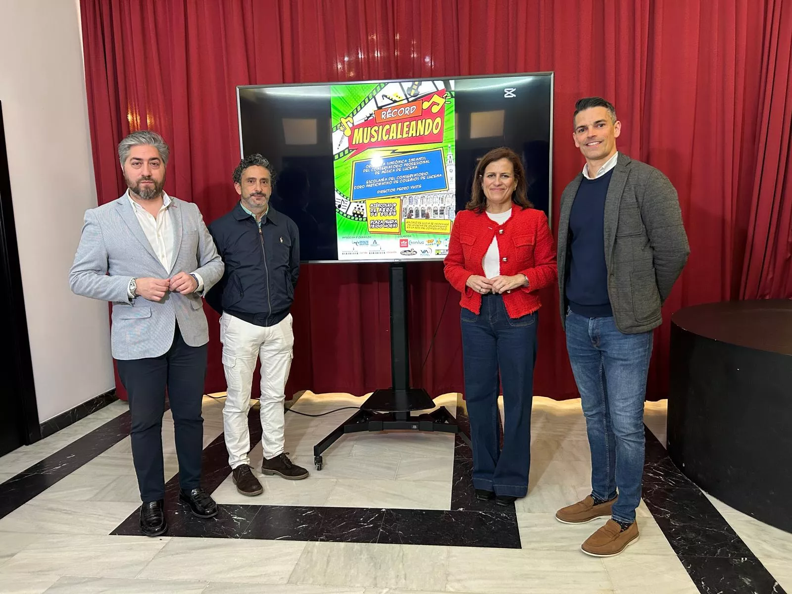Presentación del concierto "Récord Musicaleando" en el Palacio Erisana, esta mañana