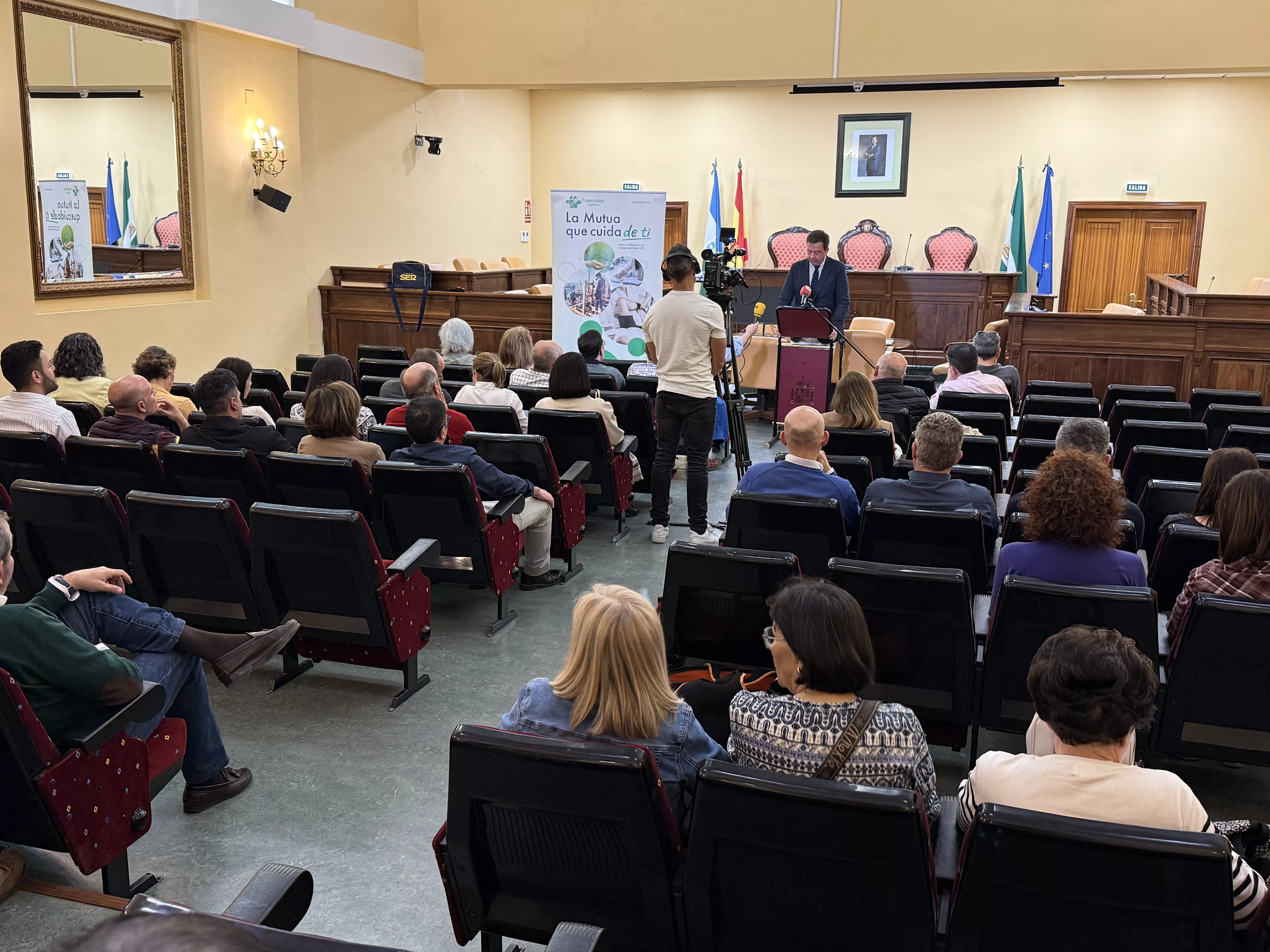 El alcalde de Lucena, Aurelio Fernández, durante el acto de presentación con motivo del Día Internacional de la Seguridad y la Salud en el Trabajo