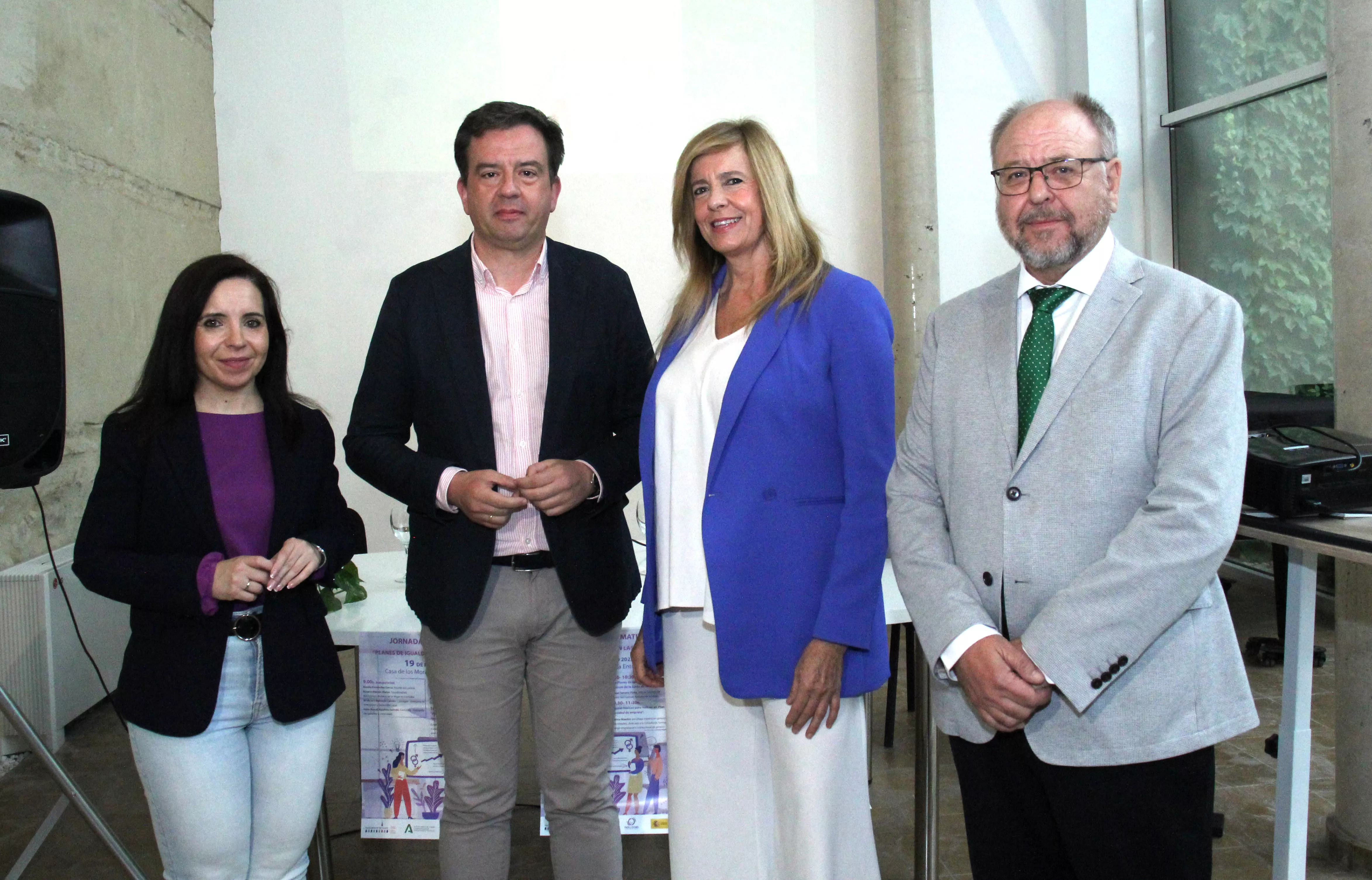 Irene Aguilera, Aurelio Fernández, Rosario Alarcón y Manuel Serrano durante la presentación de la jornada
