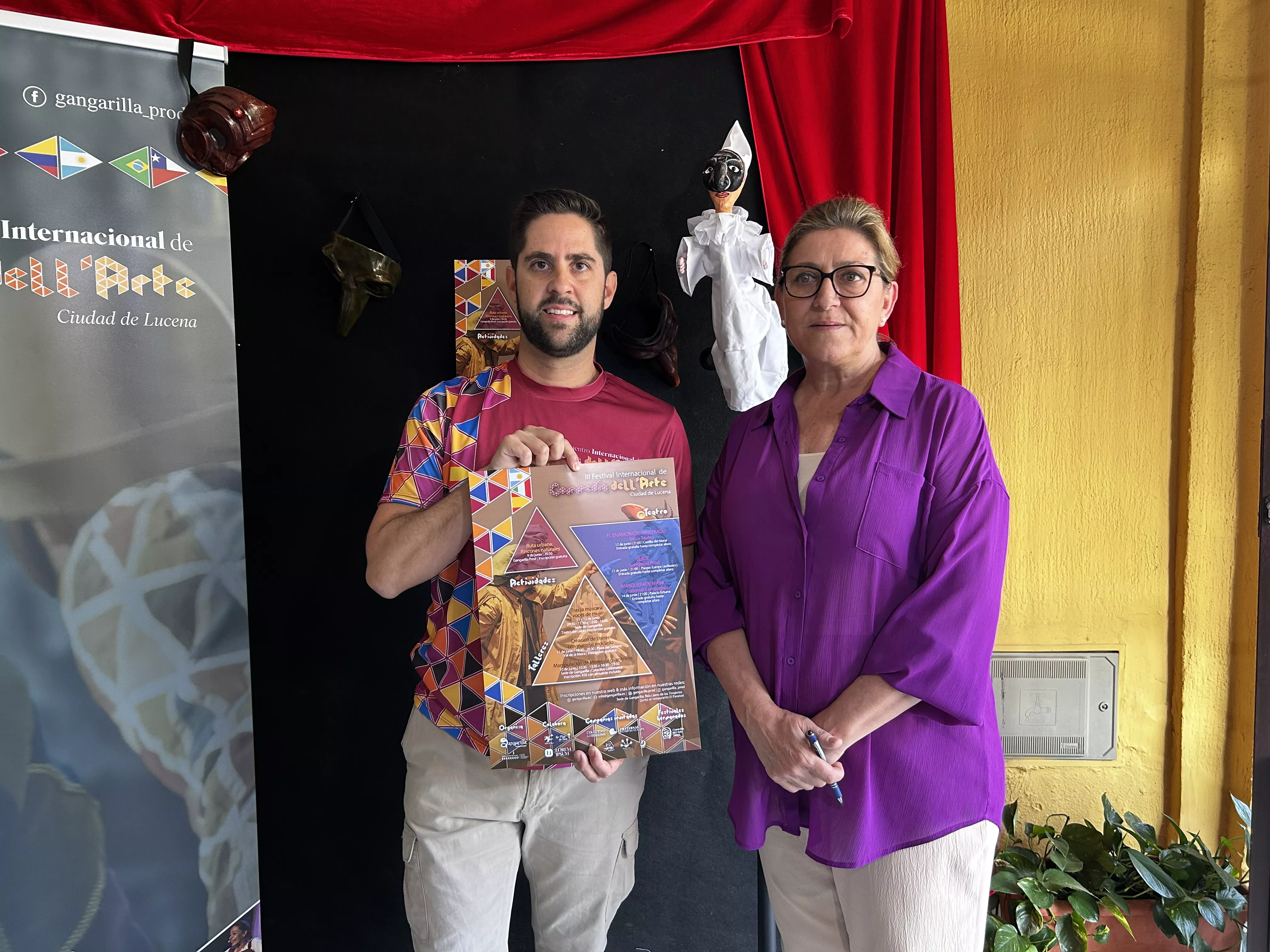 Joaquín Serrano y Charo Valverde han presentado la nueva edición del Festival Internacional de Commedia dell’Arte "Ciudad de Lucena"