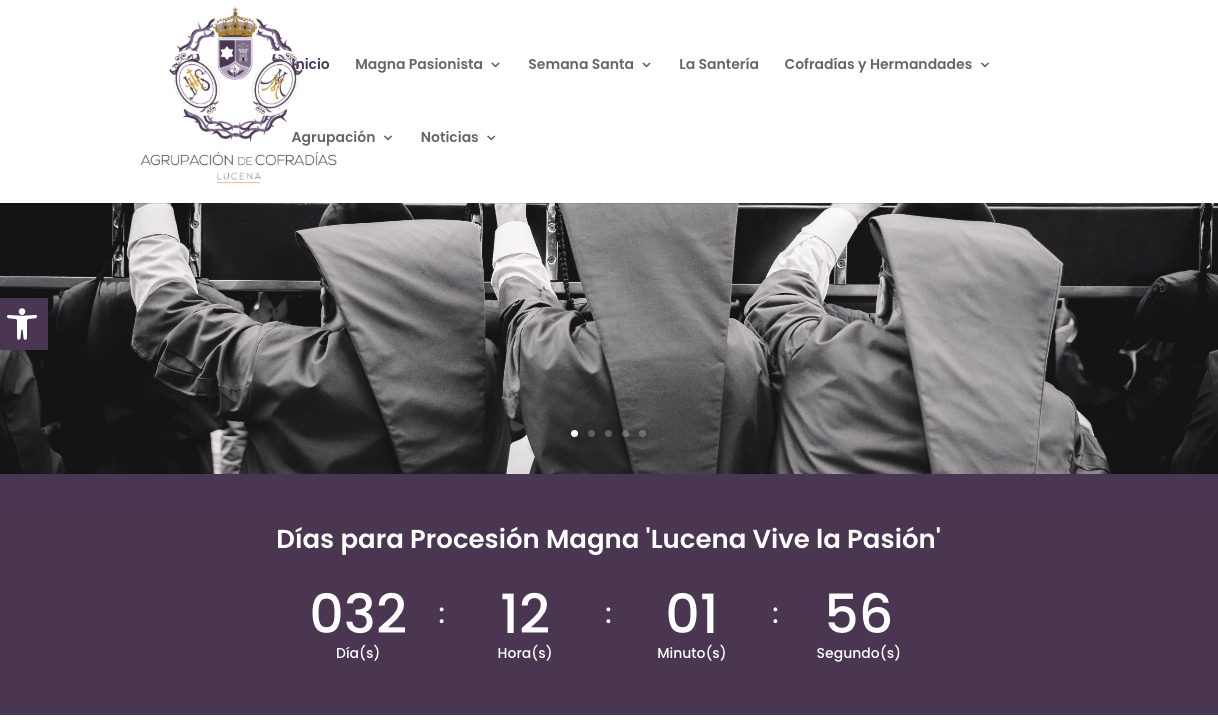Una imagen de la portada de la nueva web de la Agrupación de Cofradías