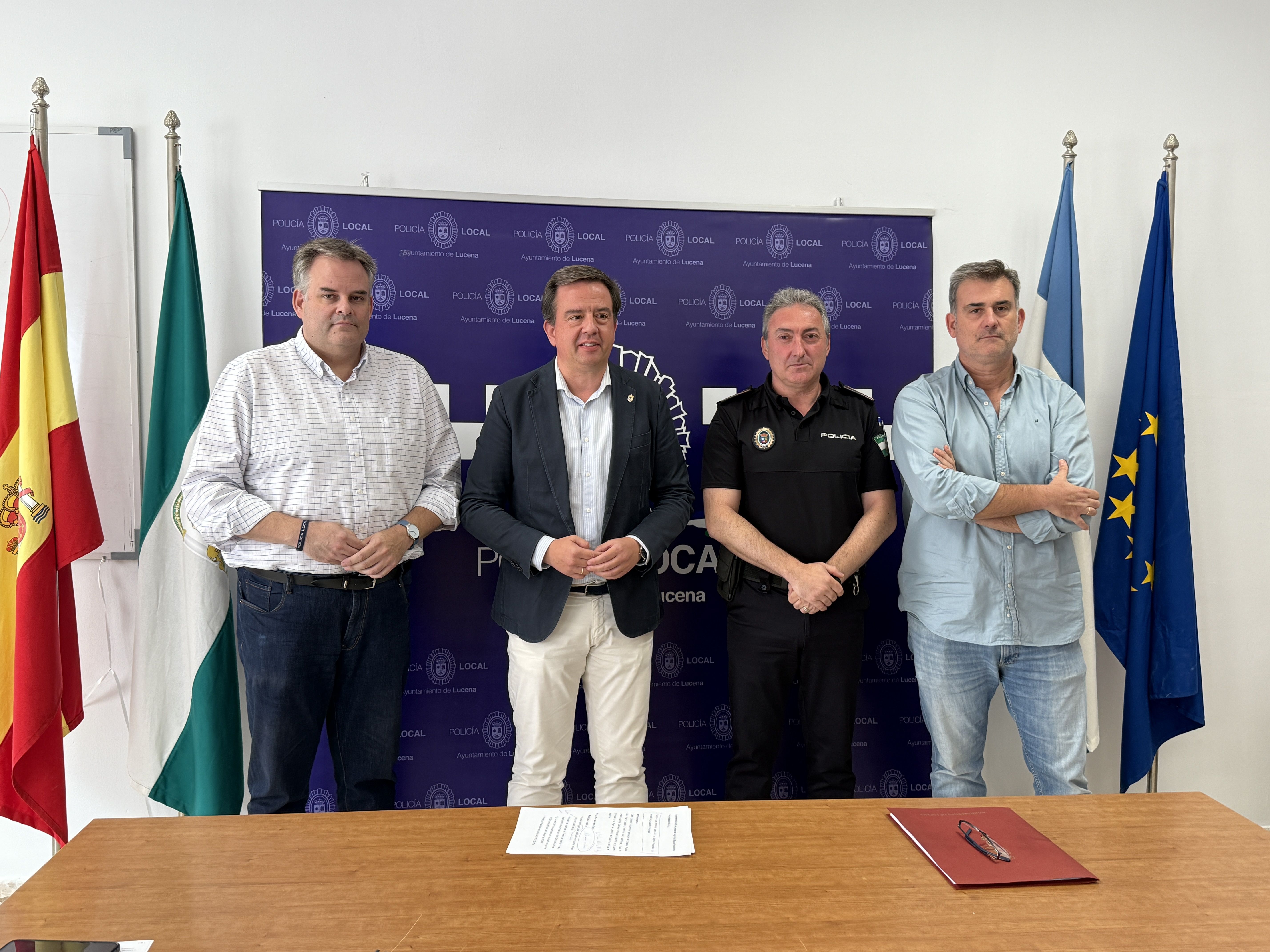 Uno de los instantes durante la presentación del plan de seguridad para la Magna Pasionista de Lucena