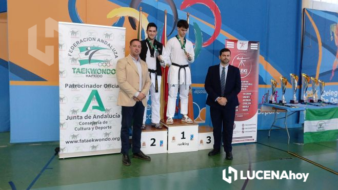 Podio de Miguel Ángel Campaña, medalla de plata en el Campeonato de Andalucía Senior de Taekwondo