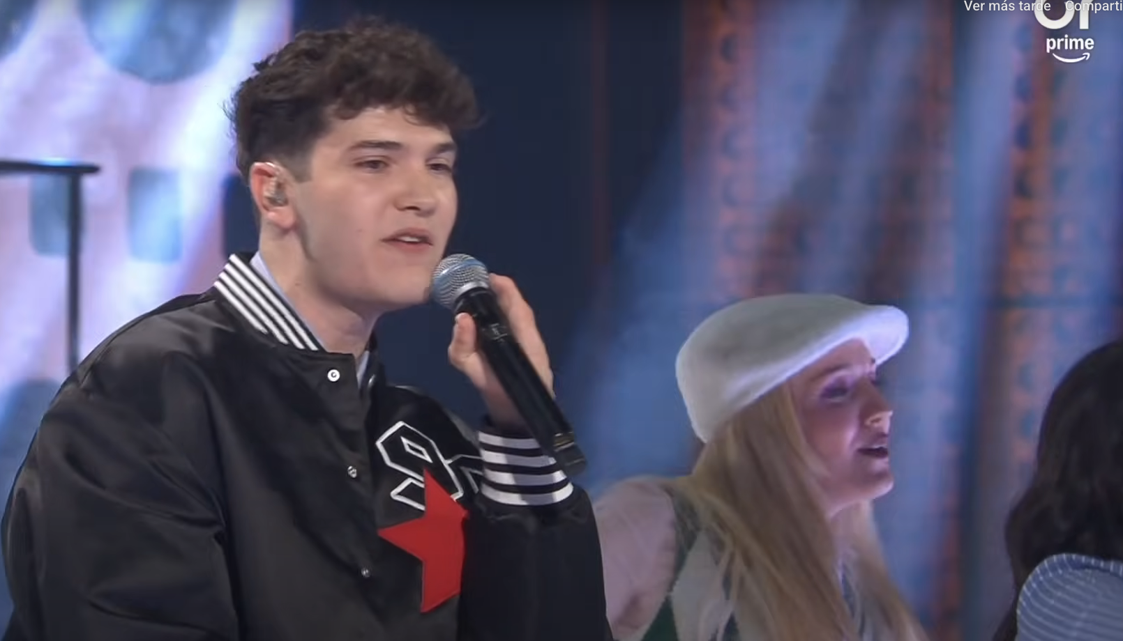 Un fotograma de la actuación de Crespo en el programa de ayer de OT