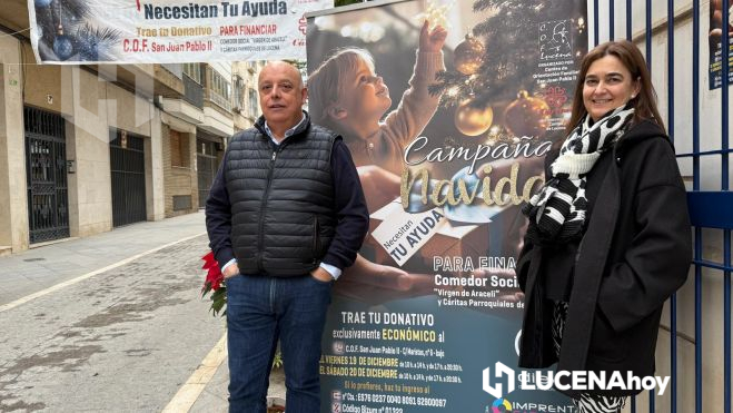 Aurora Torres, subdirectora del COF yPedro Arroyo, coordinador de la Campaña de Navidad 