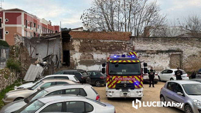 Incendio en un edificio industrial sin uso situado en el Callejón de San Roque
