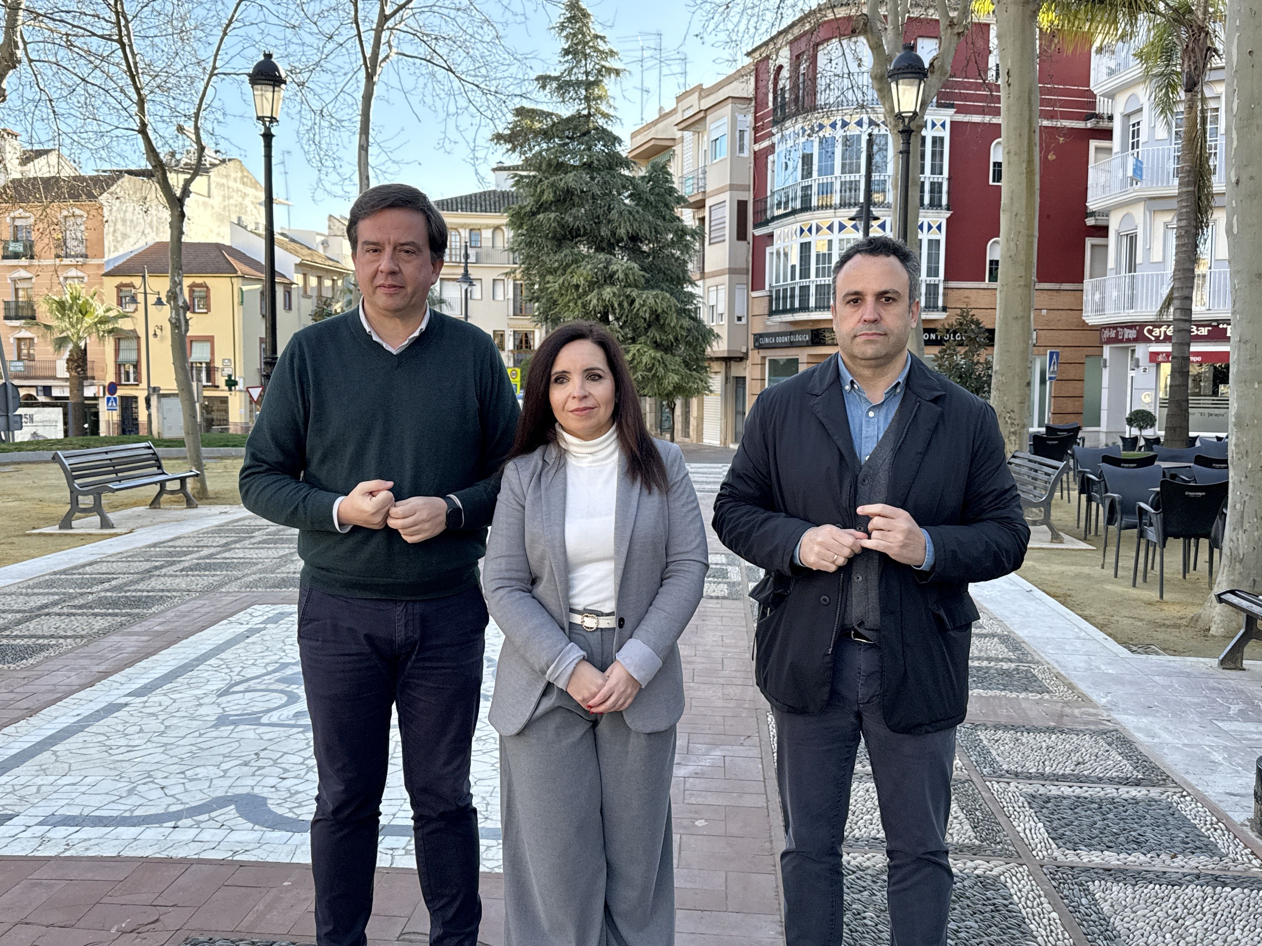 Aurelio Fernández, Irene Aguilera y Javier Pineda esta mañana durante la rueda de prensa.