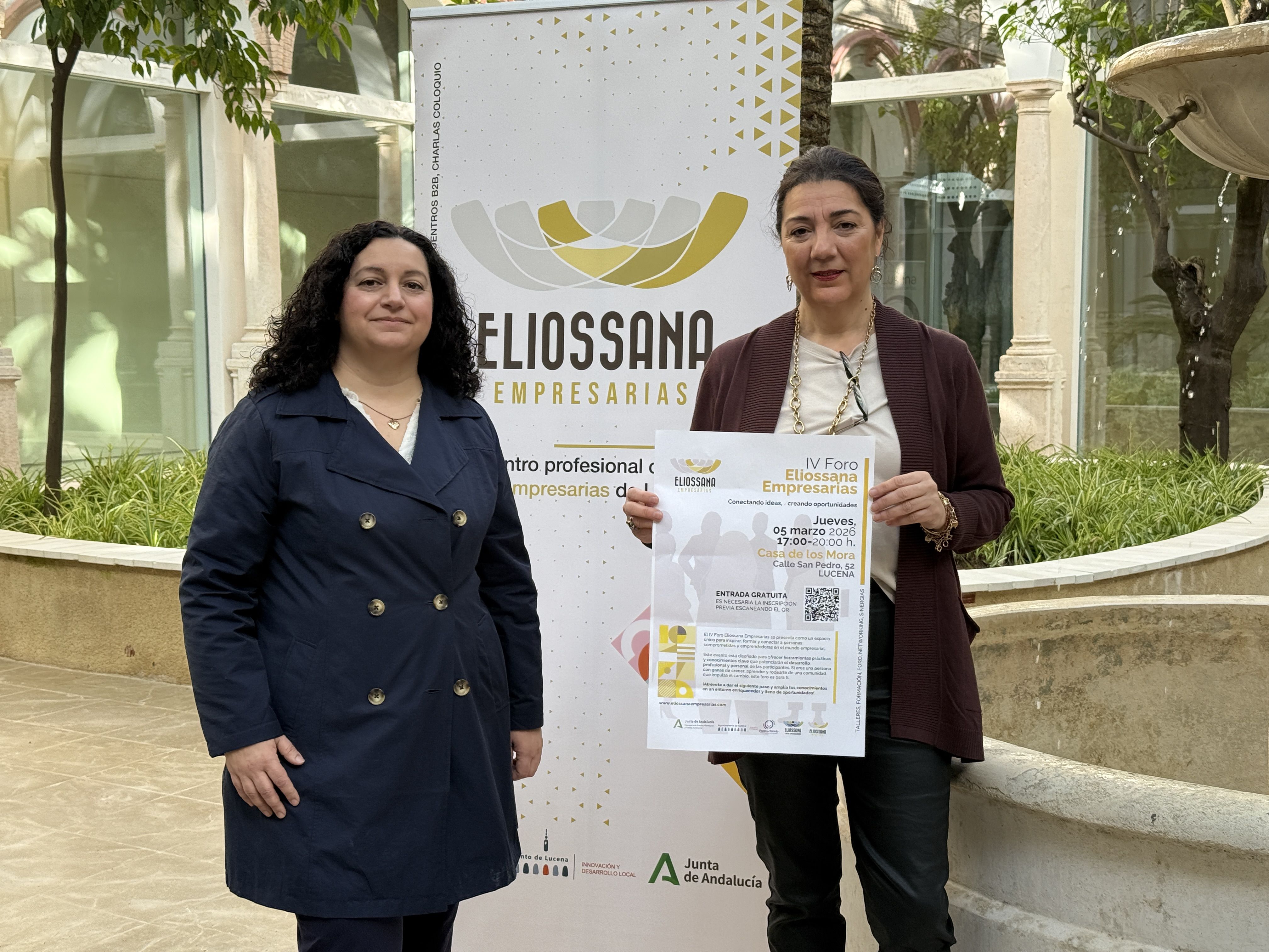 Ana Valverde y Pepa Romero durante la presentación de la IV edición del Foro Eliossana Empresarias.
