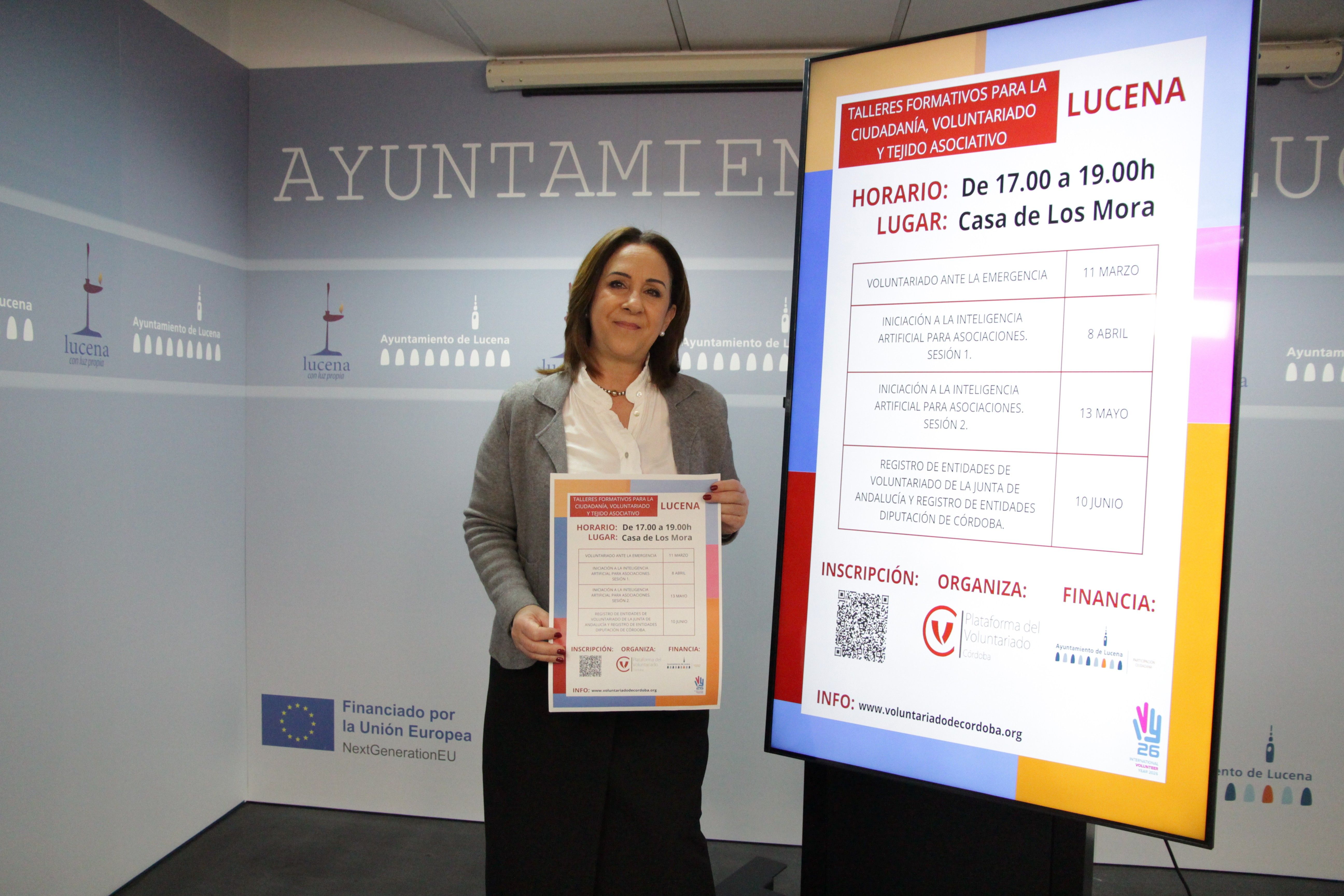 Araceli Rodríguez, edil de Participación Ciudadana, durante la presentación de los talleres