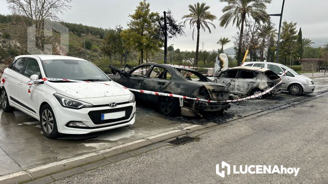 Vehículos afectados por el fuego