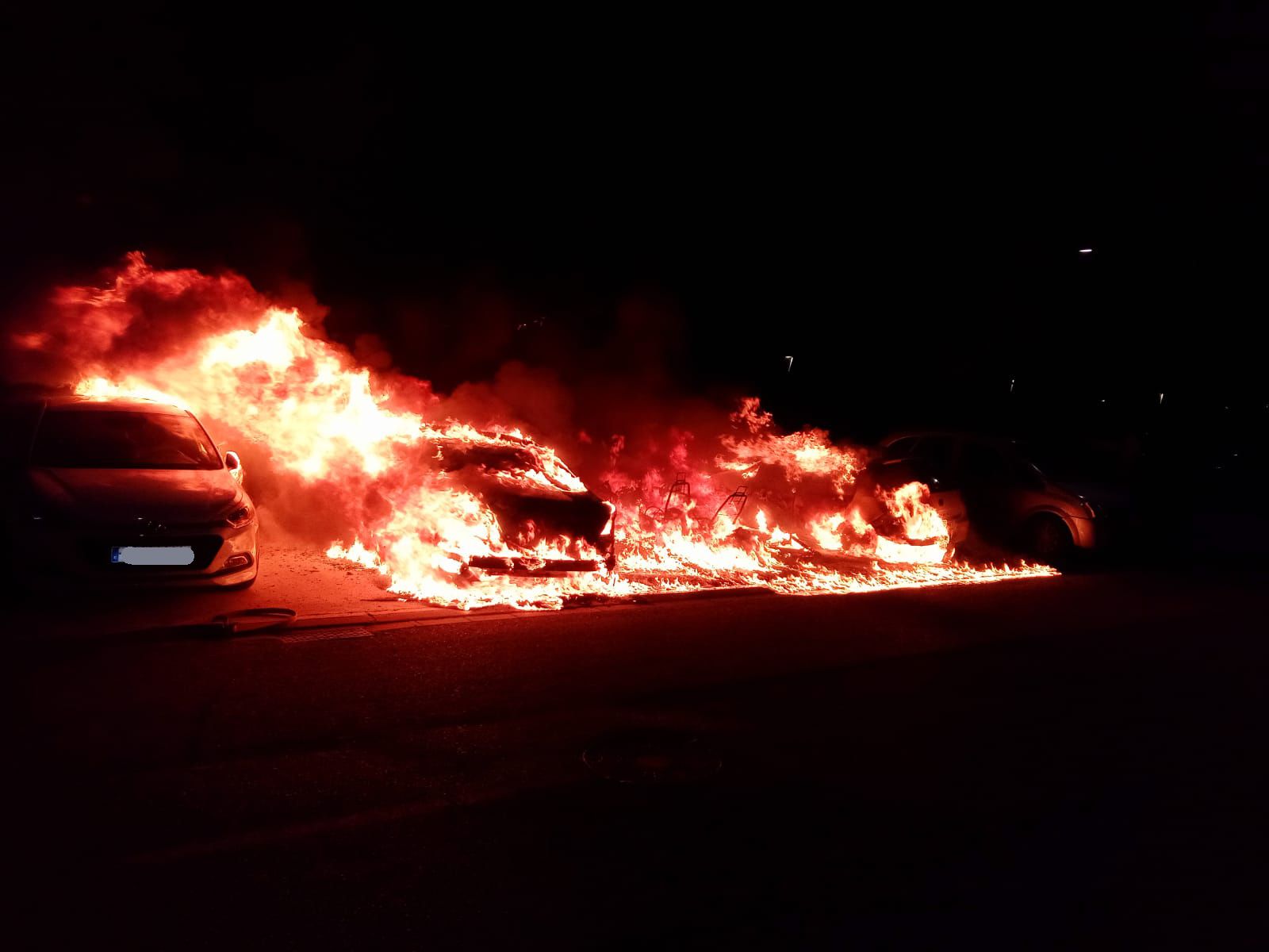 Un momento del incendio