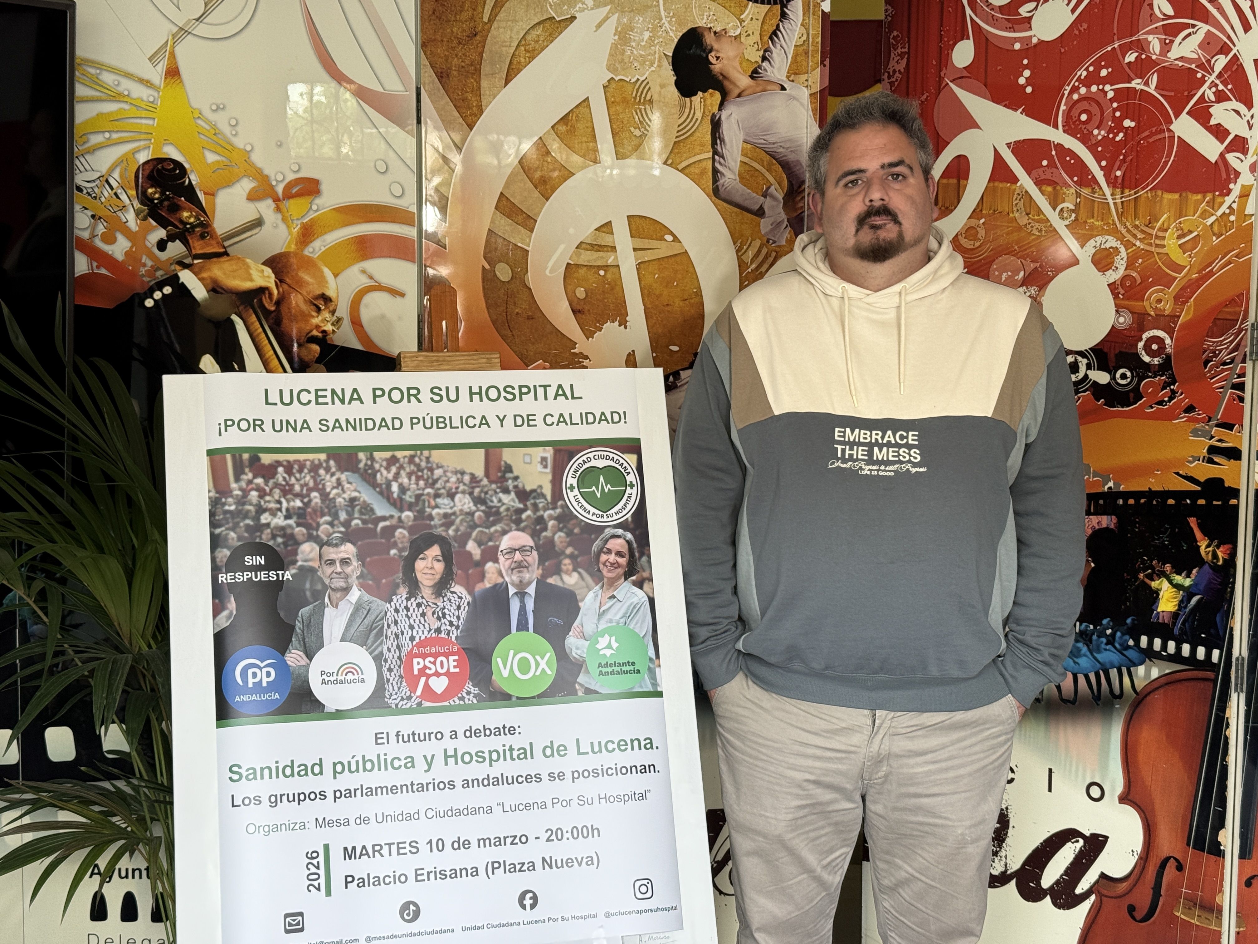 Javier Morales, portavoz de la plataforma ciudadana Lucena por su Hospital