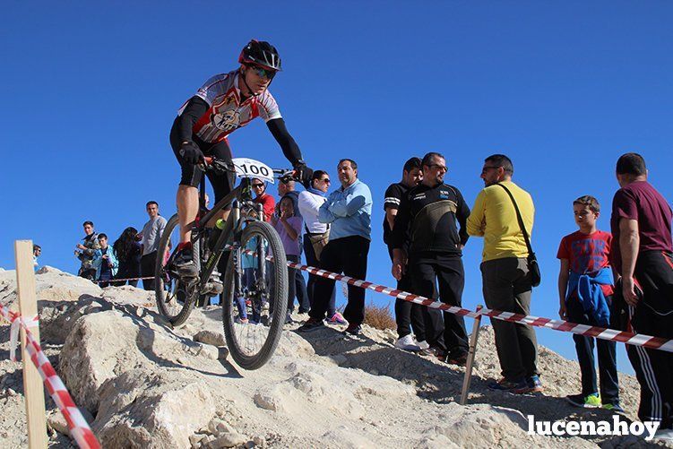 El ciclista gaditano Juan Domínguez y la cordobesa Elena Vilches ganan en Lucena en la primera prueba del I Circuito Provincial de BTT Rally