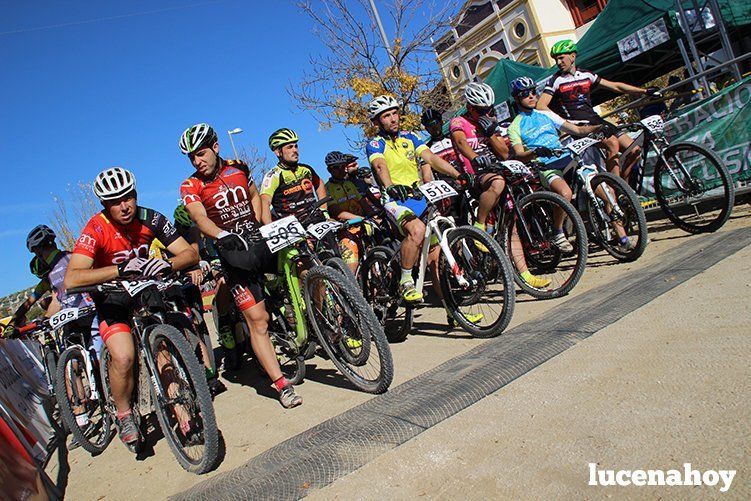 El ciclista gaditano Juan Domínguez y la cordobesa Elena Vilches ganan en Lucena en la primera prueba del I Circuito Provincial de BTT Rally