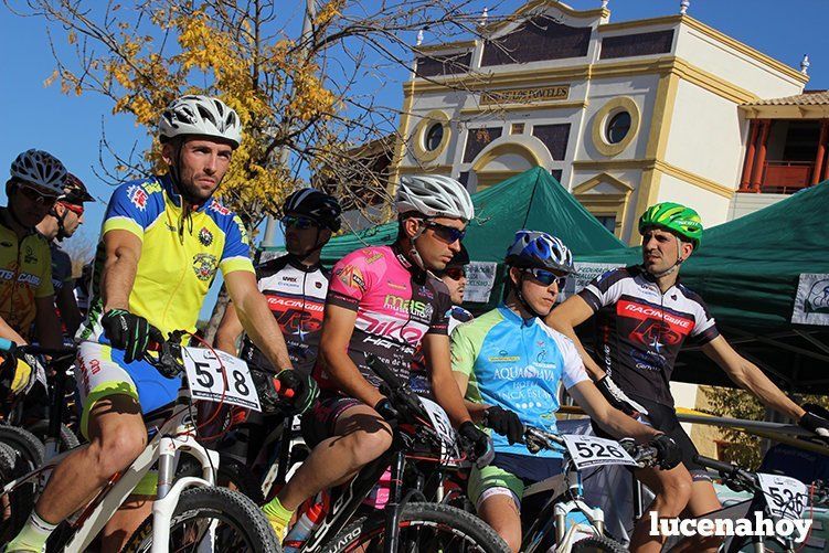 El ciclista gaditano Juan Domínguez y la cordobesa Elena Vilches ganan en Lucena en la primera prueba del I Circuito Provincial de BTT Rally