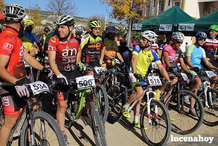 El ciclista gaditano Juan Domínguez y la cordobesa Elena Vilches ganan en Lucena en la primera prueba del I Circuito Provincial de BTT Rally