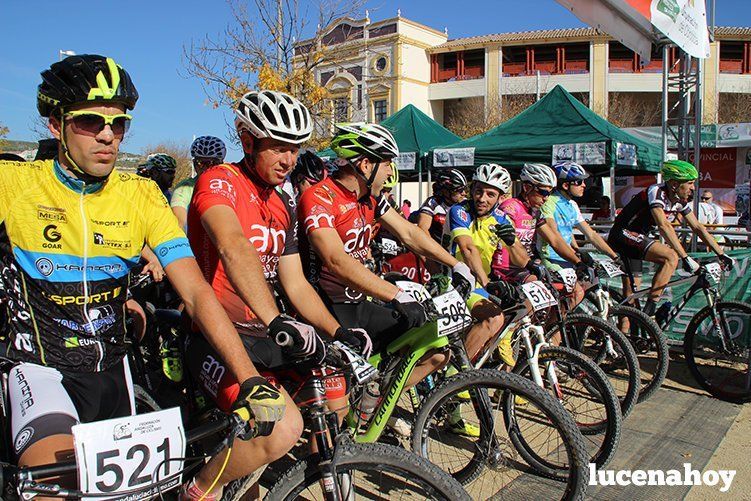 El ciclista gaditano Juan Domínguez y la cordobesa Elena Vilches ganan en Lucena en la primera prueba del I Circuito Provincial de BTT Rally