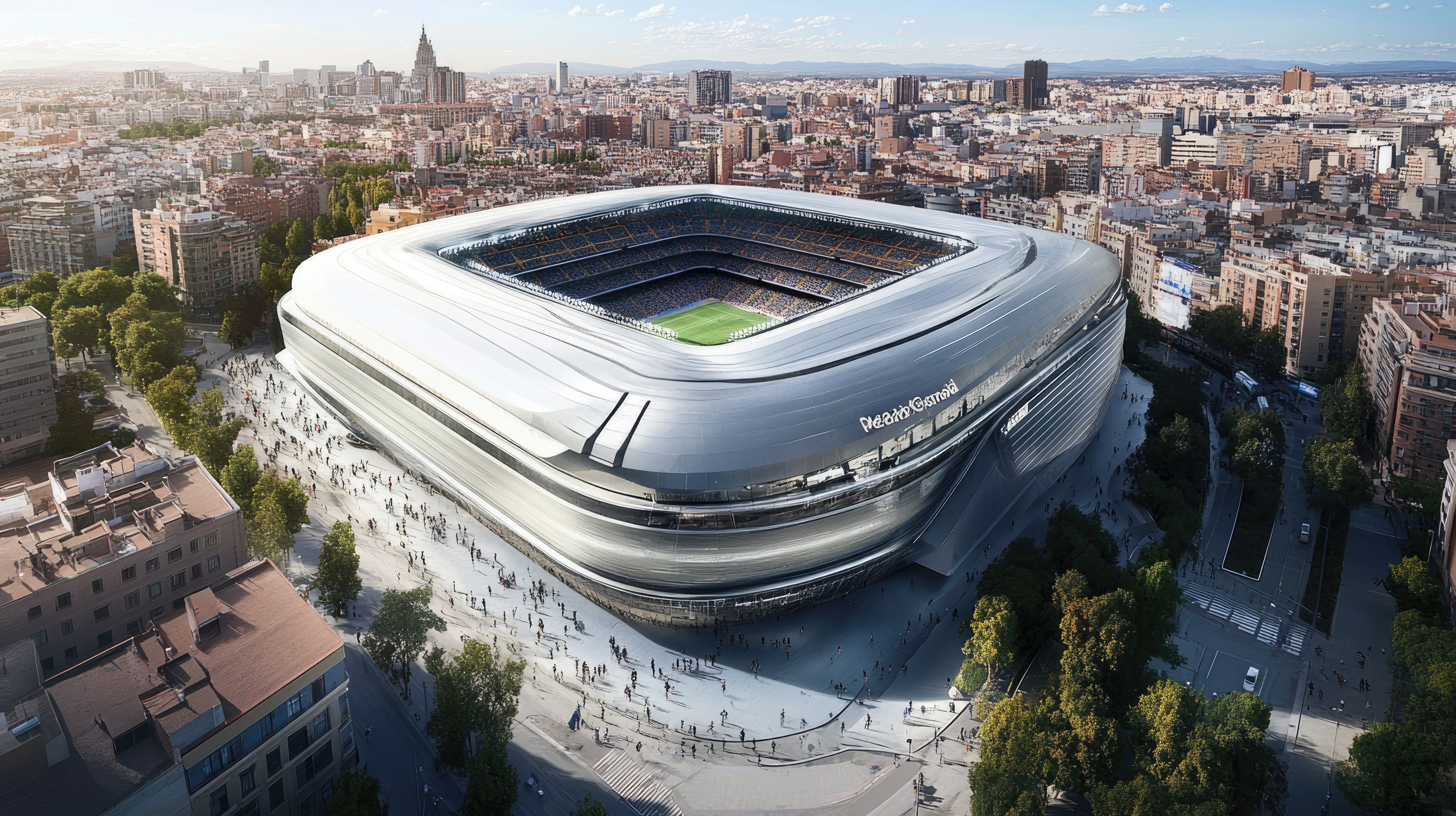 Recreacióin IA nuevo estadio Santiago Bernabeu  Foto: Freepik