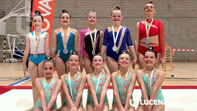Las gimnastas del Club Ritmiluc tras participar en la III Fase del Circuito Provincial Corduba