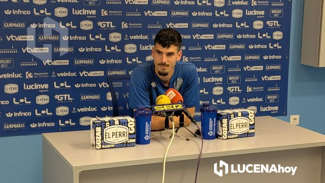 Nacho Fernández, capitán del Ciudad de Lucena, en rueda de prensa