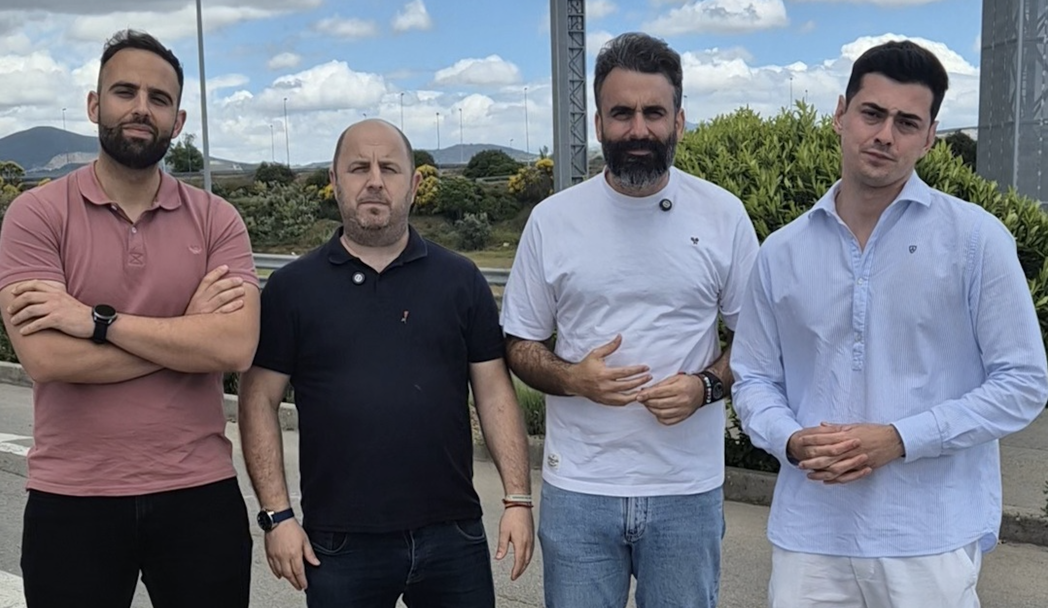 Jacob Lorenzo, Alberto Mayoral, Javier Ariza y David Borrallo durante la rueda de prensa ofrecida hoy en Lucena