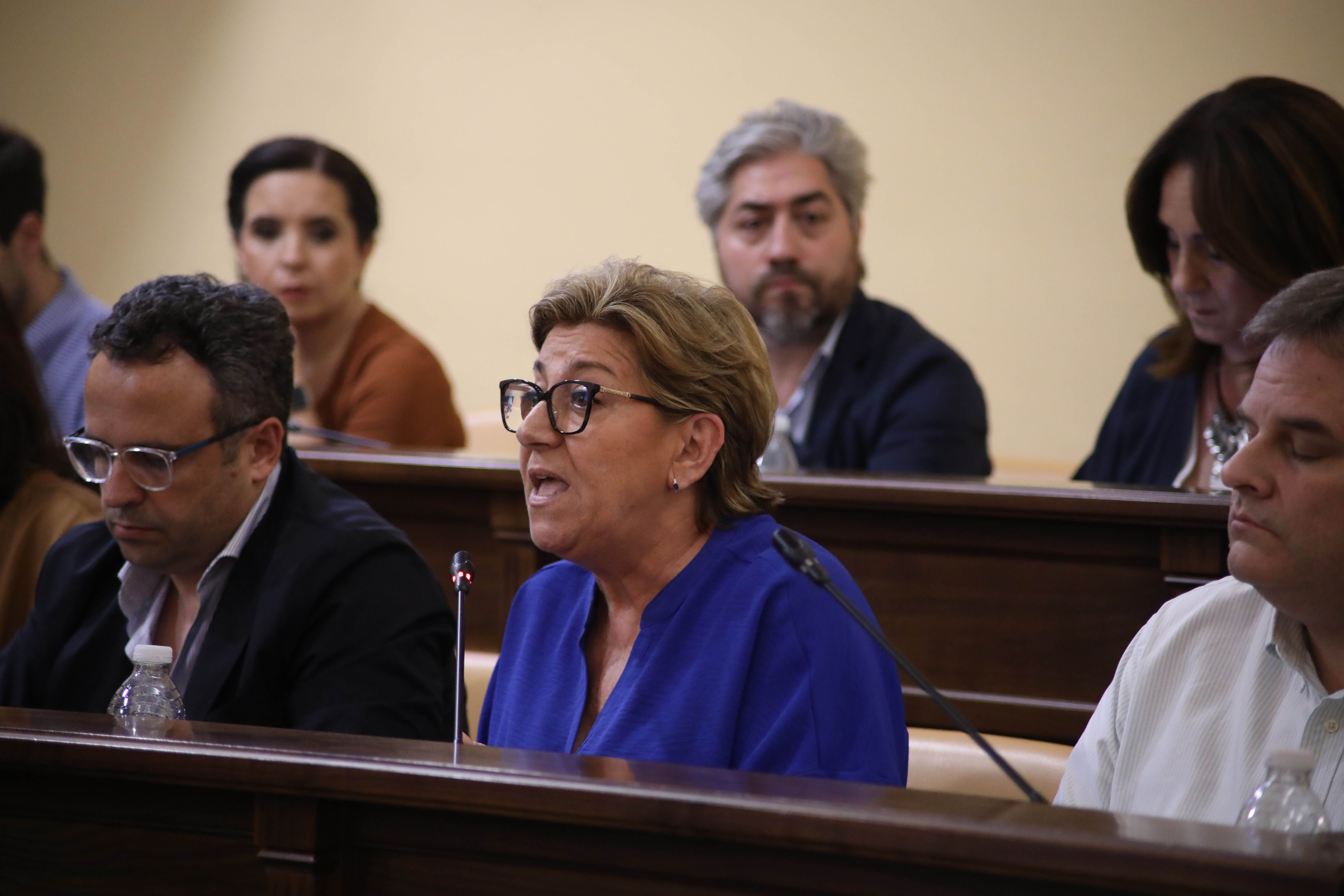 Charo Valverde, concejala de Urbanismo, durante su intervención en el pleno