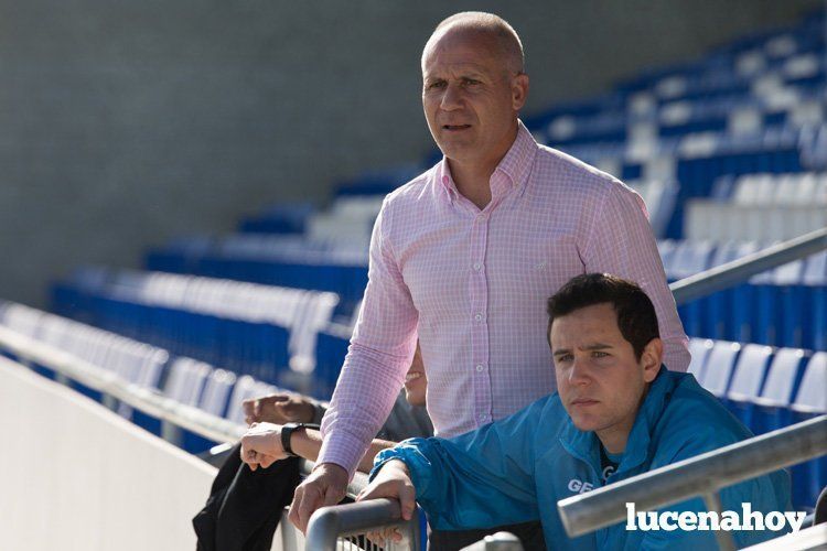  Rafael Carrillo, durante su última etapa como entrenador del Lucena CF. 