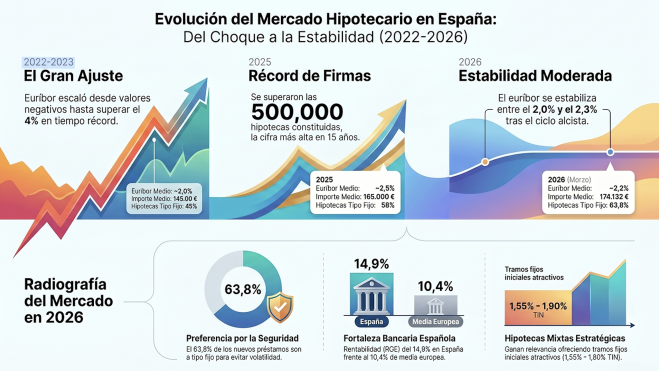 Evolución hipotecaria española 2022 2026