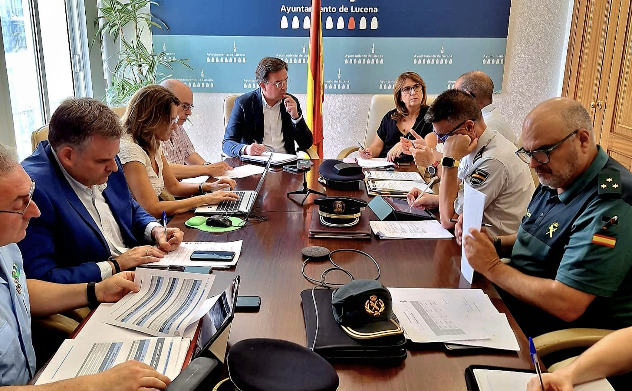 Un momento de la reunión de la Junta Local de Seguridad celebrada en Lucena