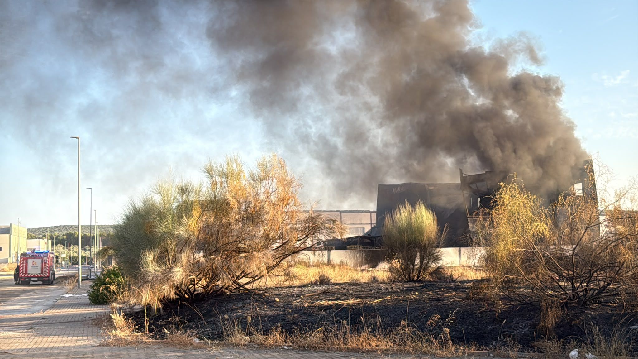 Incendio nave industrial en parque Príncipe Felipe