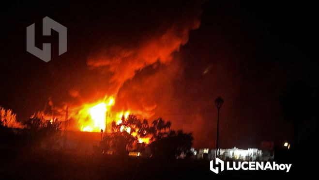 Incendio naves industriales en carretera de Rute Incendio naves industriales en carretera de Rute