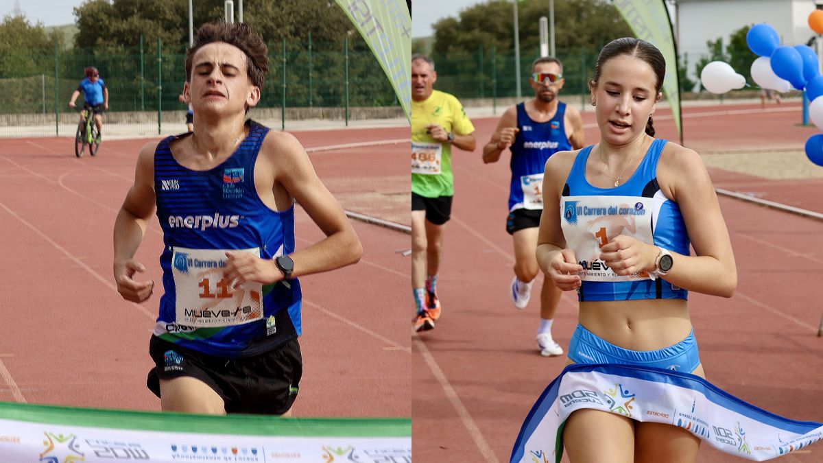 Raúl Parra y Araceli Osuna cruzan la meta para proclamarse ganadores de la prueba