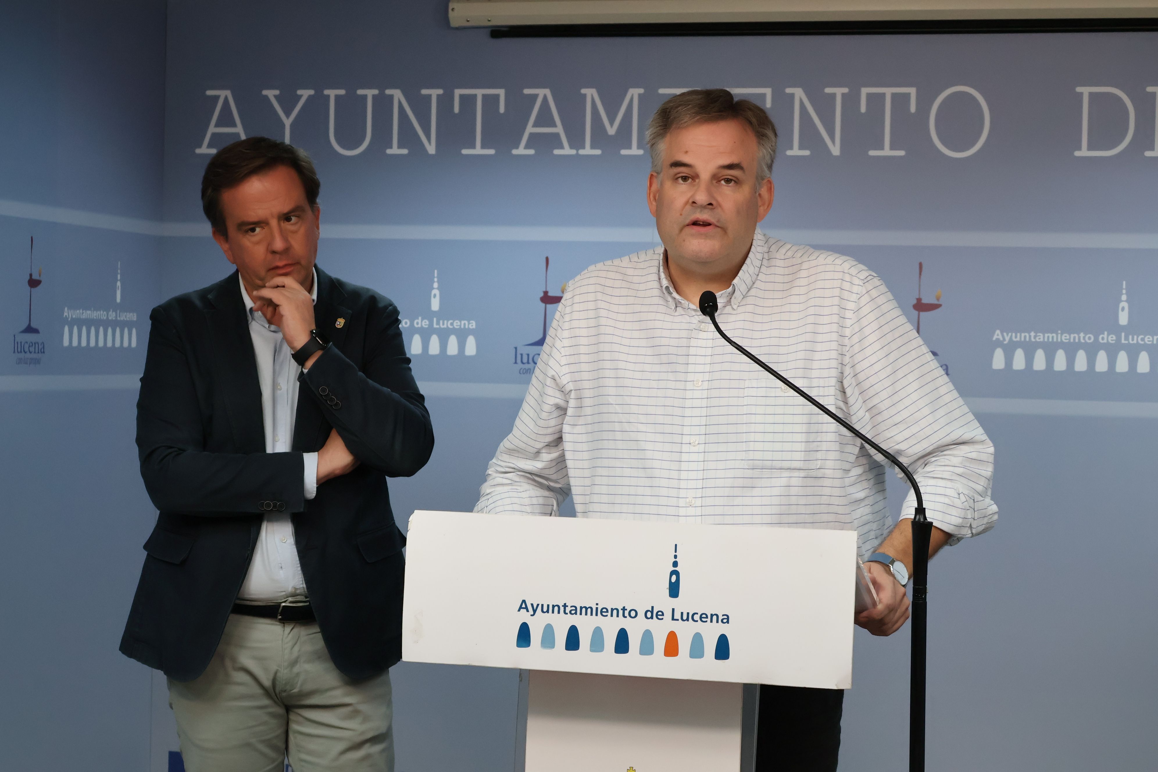 Ángel Novillo y Aurelio Fernandez durante la rueda de prensa