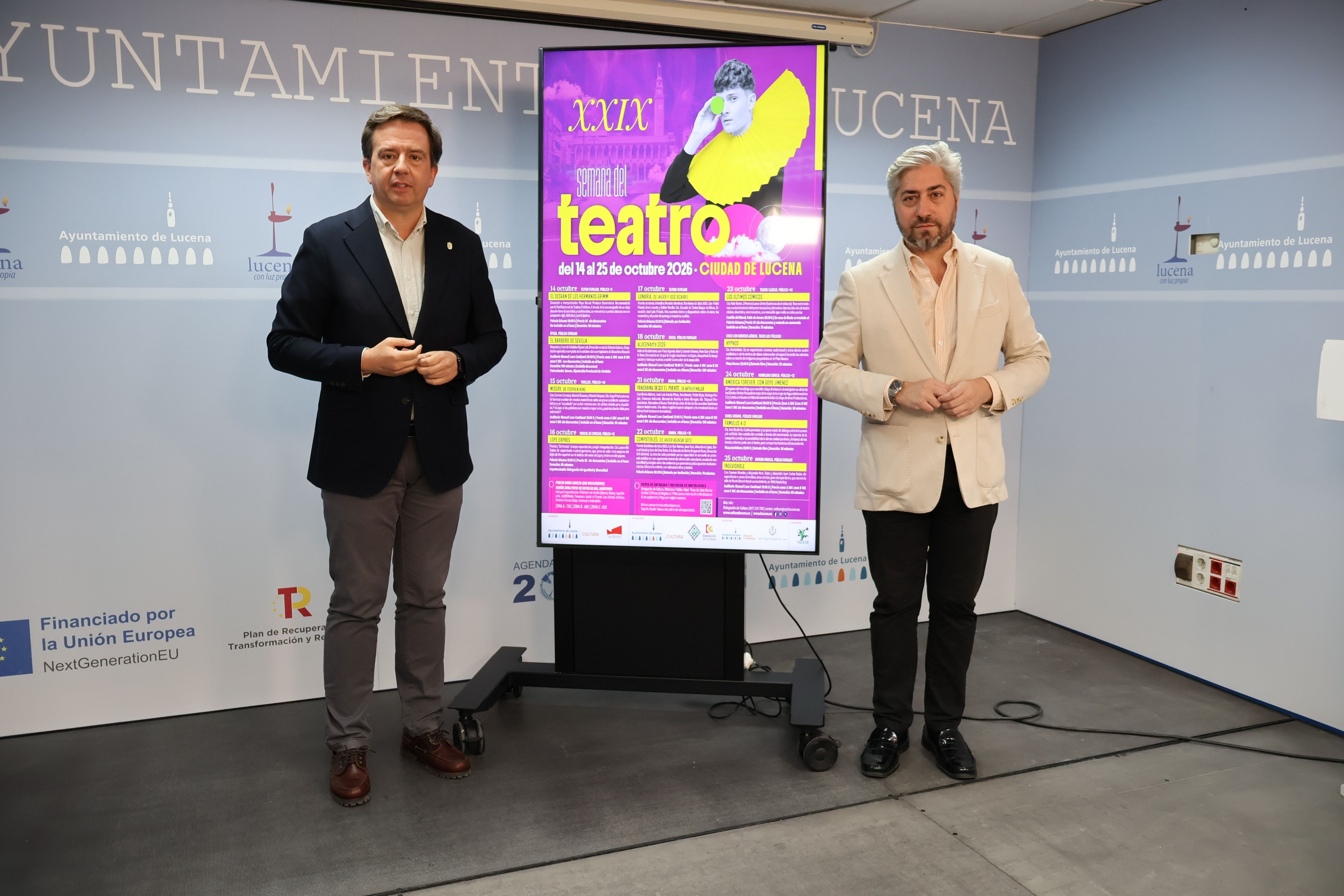 El concejal de Cultura, Francisco Barbancho, y el alcalde, Aurelio Fernández, han destacado esta mañana la acogida de una programación