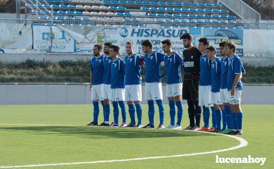  Once titular del Lucena CF, en una de los últimos partidos del equipo. SERGIO RODRÍGUEZ 