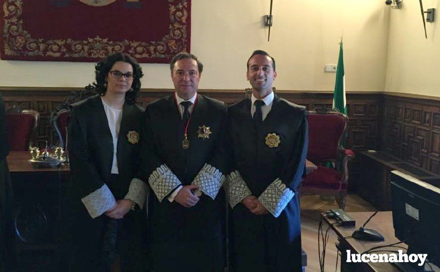  María del Carmen Pérez Romero, Magistrada-Jueza del Juzgado mixto núm. 1 de Lucena; Diego Juan Chacón Morales, Decano del Iltre. Colegio de Abogados de Lucena y Esteban Rondón Mata, Magistrado-Juez Decano de los Juzgados de Lucena 