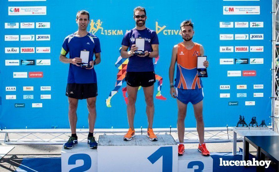  Juan Miguel Maíllo, en el lugar más destacado del podio. Foto madrid15km.es 