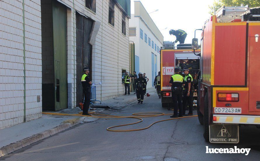 Galería: Un incendio calcina una nave dedicada a la fabricación de muebles