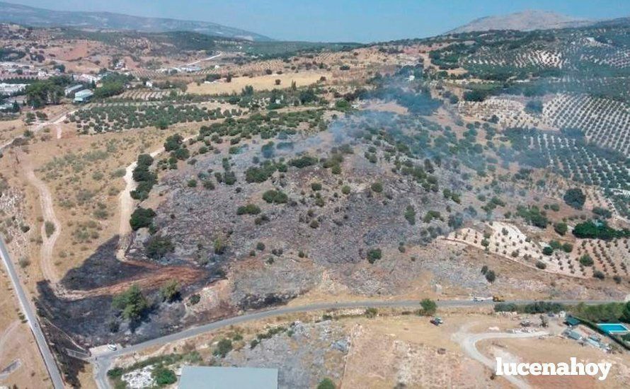  Vista aérea de la zona quemada 