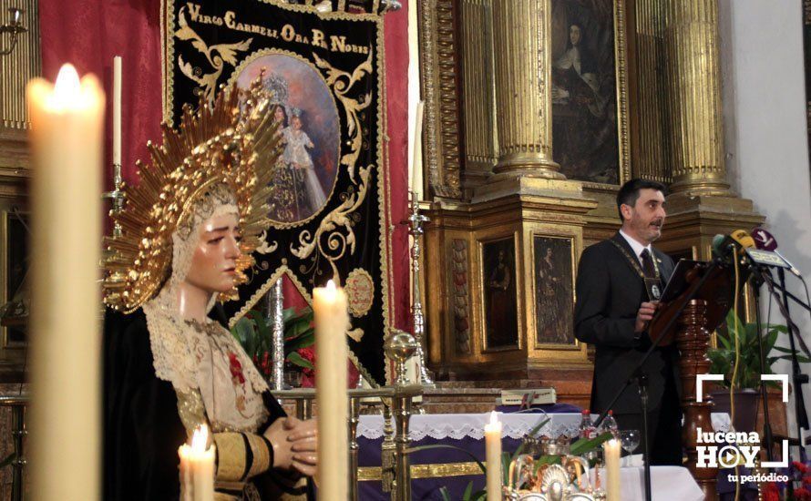  Pedro Manuel Centella, durante el pregón que pronunció en la iglesia del Carmen. 