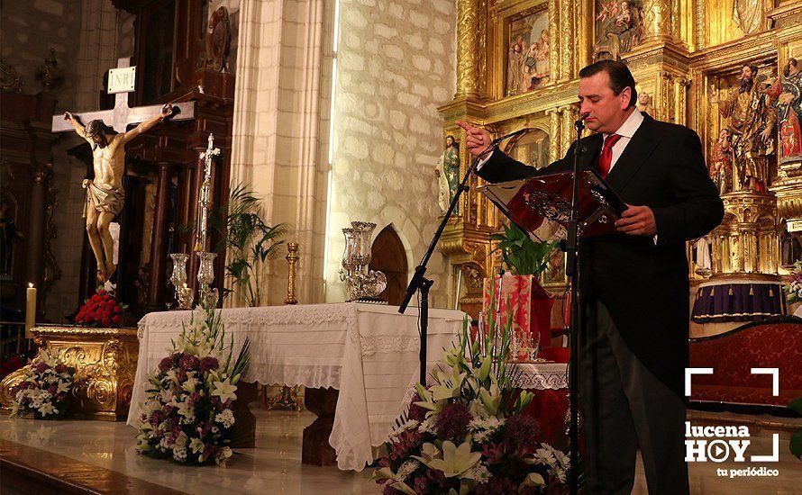 GALERÍA Y CRÓNICA: Francisco Javier Reyes proclama por Semana Santa su amor a Lucena y a la santería, una tradición inimitable