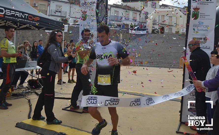  Antonio Manjón Cabeza llegando a la meta instalada en el Paseo del Fresno de Rute. foto: Radio Rute 