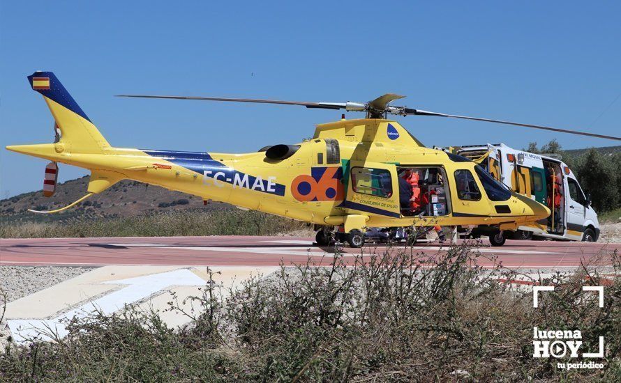  Un dispositivo del 061 en pleno operativo en el helipuerto de Lucena 