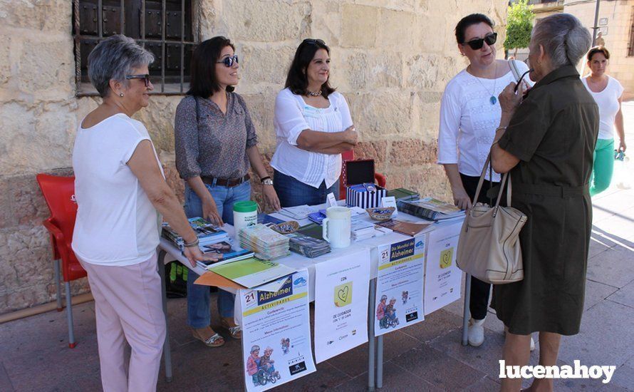  Mesas informativas durante el Día del Alzheimer en la Plaza Nueva. Imagen de archivo. 