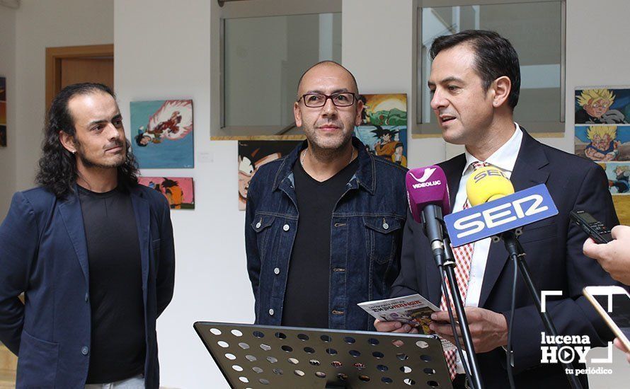  David Lara, José Manuel Soto y Manuel Lara en la presentación de ‘Expomanga’. Imagen cedida por el Ayuntamiento de Lucena. 