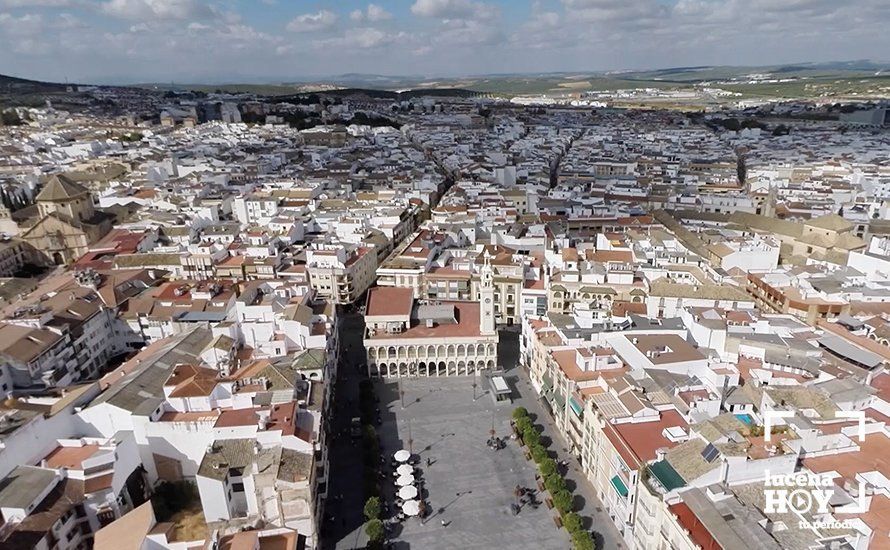 Vista aérea del casco urbano de Lucena